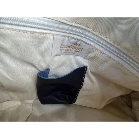 Cavalcanti Leather Shoulder Bag Genuine‎ Leather Made In Italy Navy blue color - Picture 8 of 8
